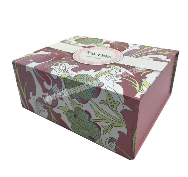Pink Foldable Magnetic Gift Box Custom Logo Flower Paper Box Print Packaging Best Designer Color Paper Box