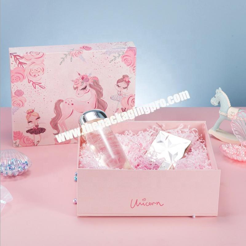 Pink Grey Rigid Hard Paper Drawer Gift Box