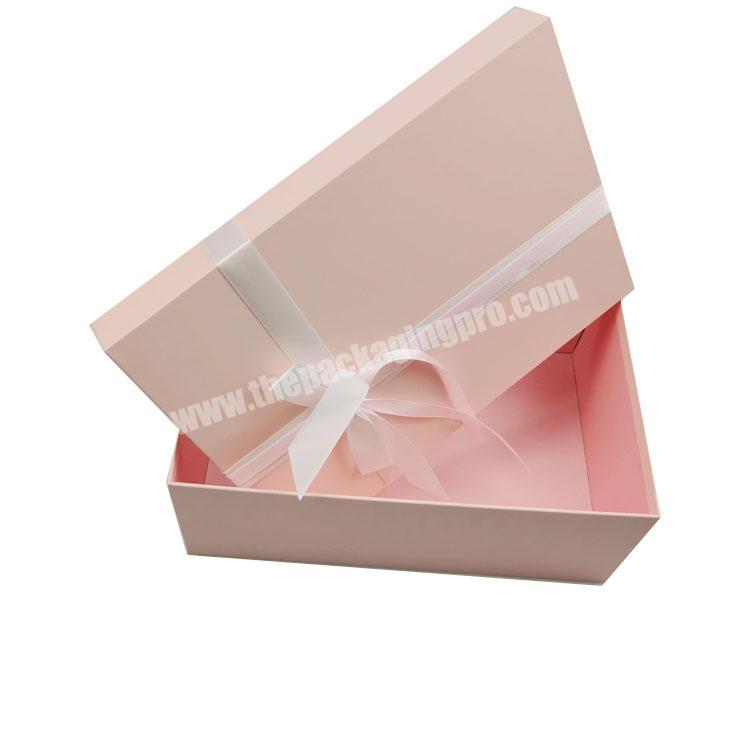 Pink paper box for clothing and shoes