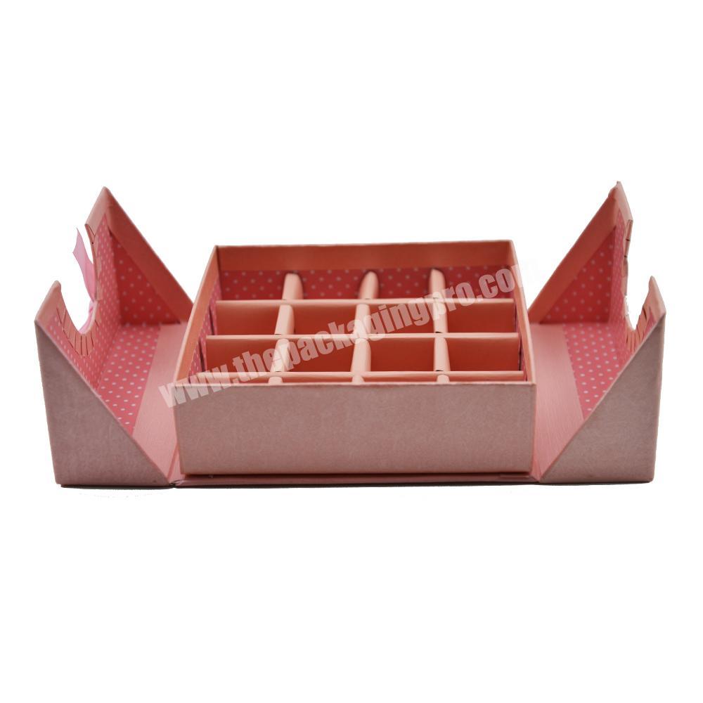 pink Paper Material and food Use truffle packaging box with 12 dividers