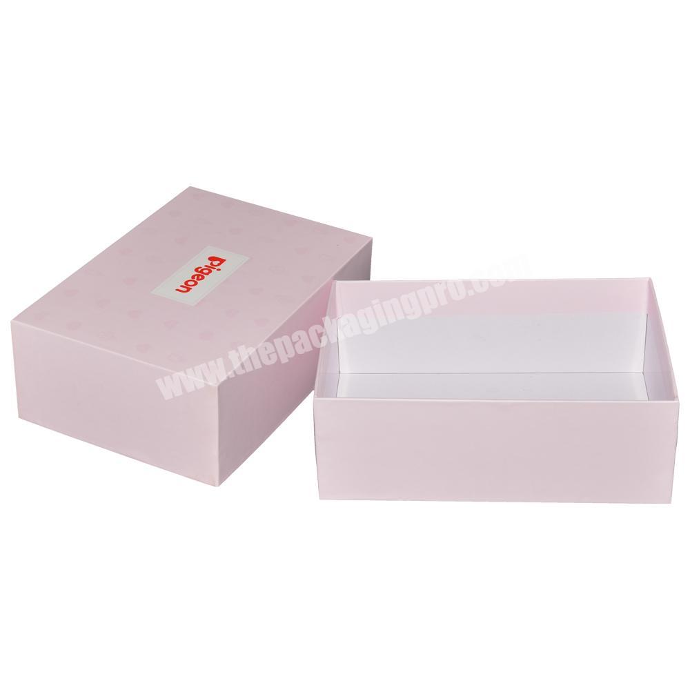 Pink printing apparel package embossed custom garment paper gift box with logo print