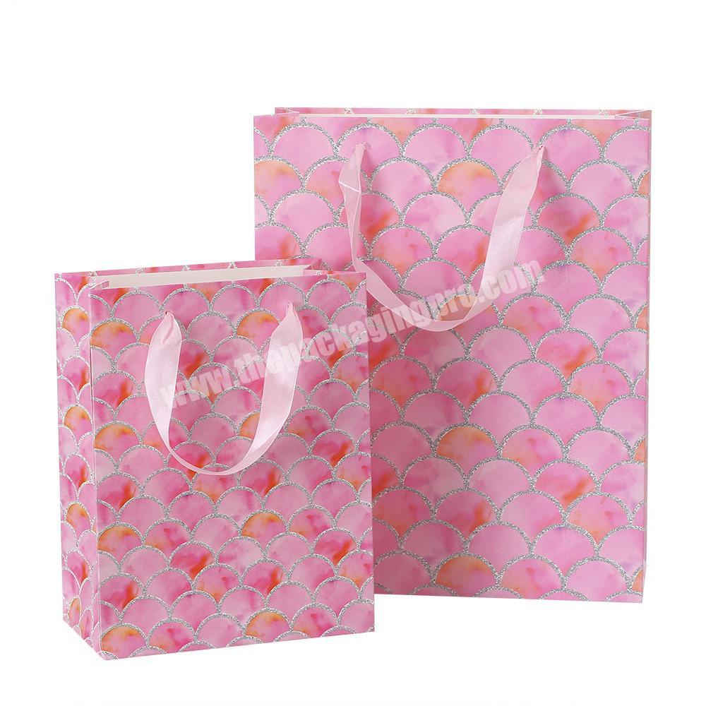 pink purple finish scale packaging gift bags for shopping bags gift