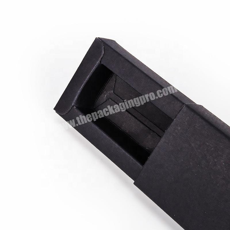 Plain black long kraft cardboard paper necklace gift drawer box