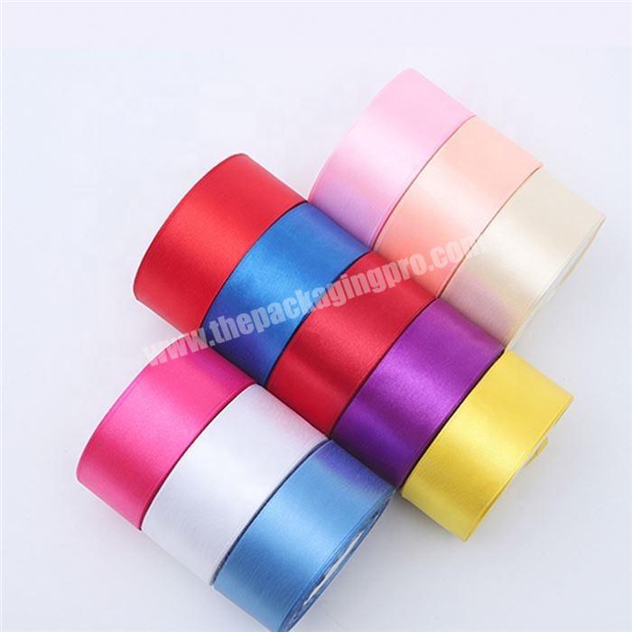 Manufacturer Plain color satin ribbon  roll for wedding party decoration