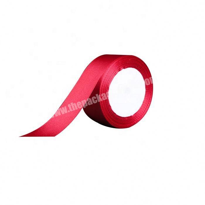 Supplier Plain color satin ribbon  roll for wedding party decoration