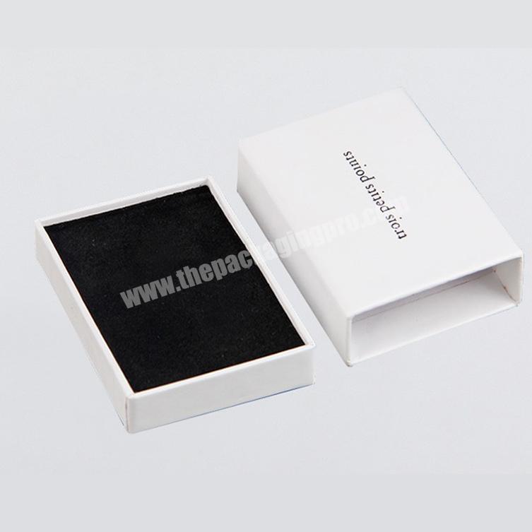Plain white paper gift box sliding drawer custom logo mini box
