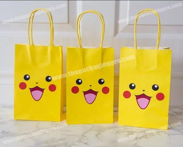 Pokemon Inspired Favor Party paper loot bags for Birthday and Pokemon Theme Party bag Gift Bag
