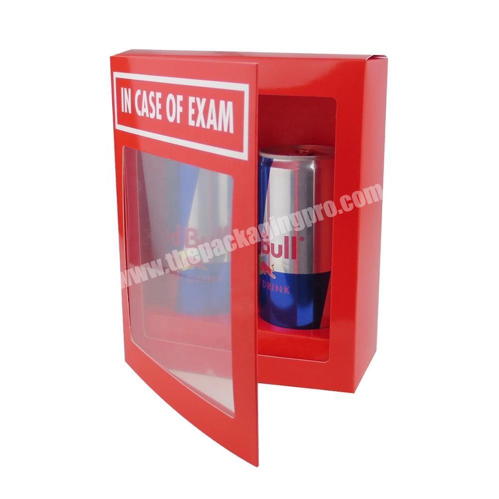 POP Functional Beverage Display Packaging Box with PET Window for Supermarket Promotion