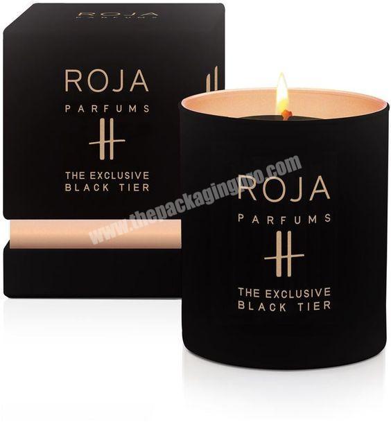 Popular Design Cardboard Plain Color Home Candle Boxes Black Rose Gold Candle Jars With Lids Holder Packaging Boxes Luxury