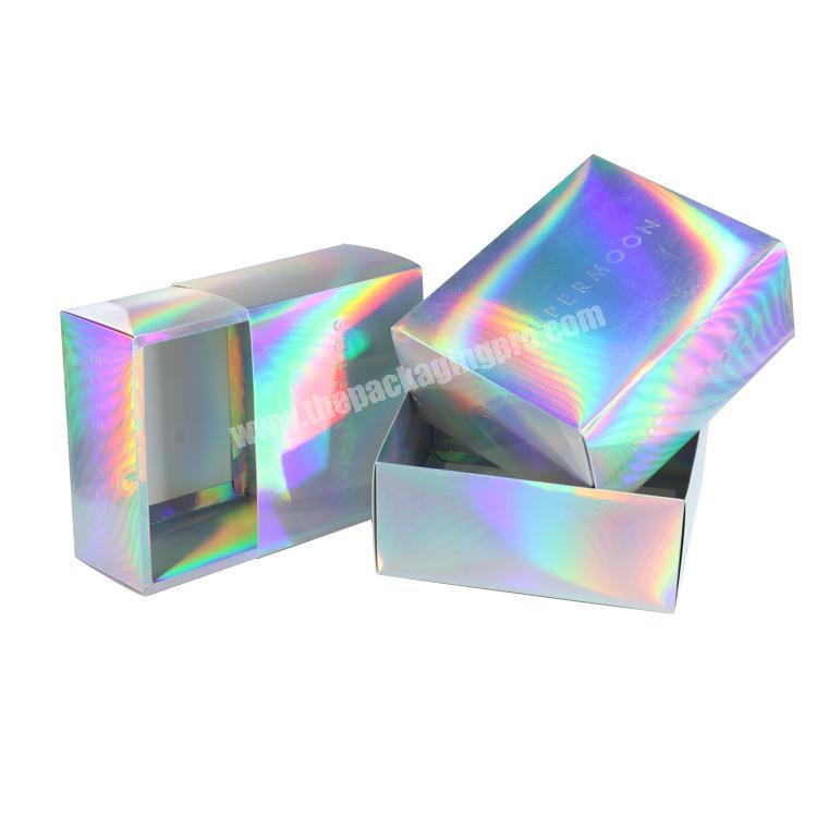 Popular Design Logo Printed Foldable Iridescence Holographic Foil Gift Box Paper with Custom