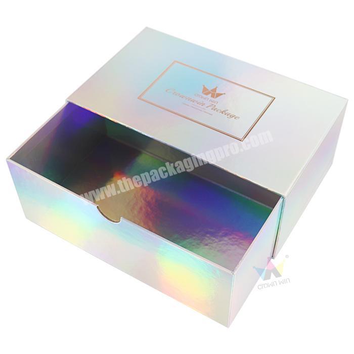 Popular Design Rigid Holographic Paper Sliding Drawer  A Set Lip Gloss Paper Packaging Gift Box With Your Own Logo