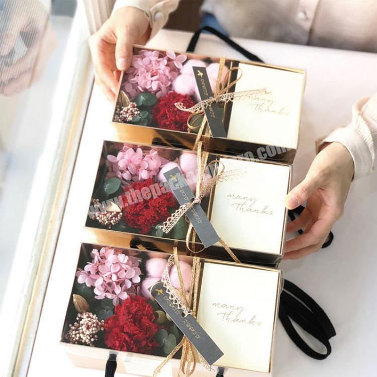 Portable Flower gift box paper folding with clapboard pancake box