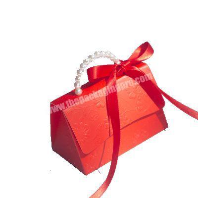 Portable Wedding Favor box Candy packaging Boxes Baby Gift Paper Folding Box with Private Label
