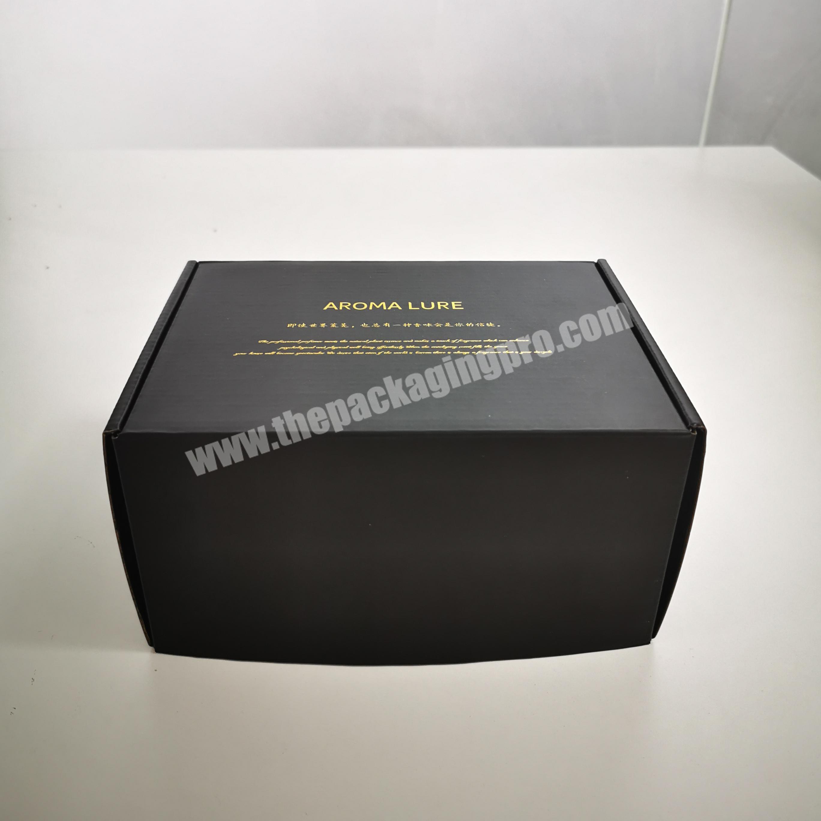 Premium black hot foil stamping shipping box custom logo corrugated shipping boxes