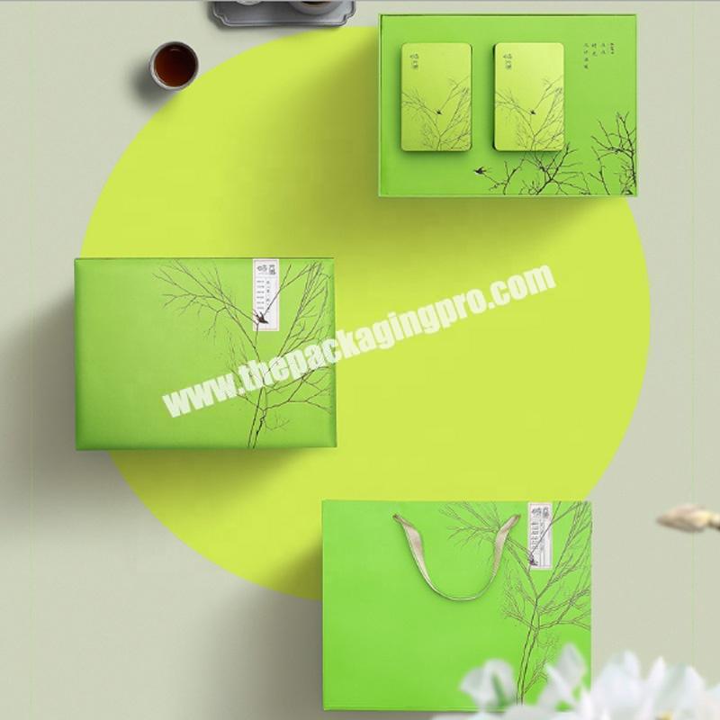 Premium Custom Printed Paper Cardboard light blue Tea Gift Packaging Box