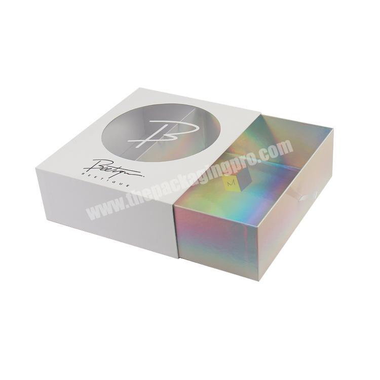 premium custom rigid gift holographic packaging box