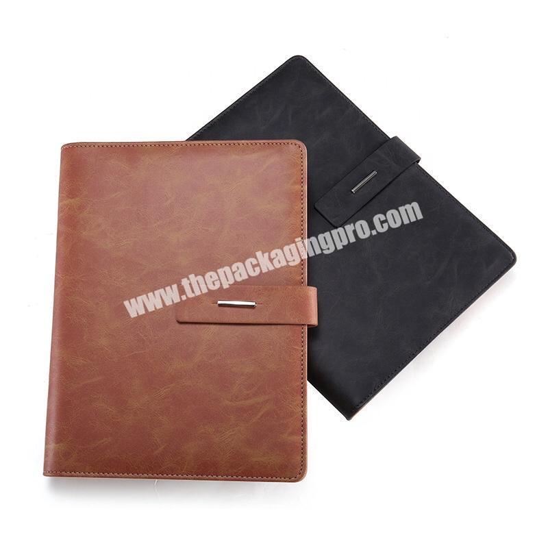 Premium Luxury Brown Black Faux Leather Cover Journal Business Planner Academic Diary A5 B5 Lined Custom Traveler Notebook