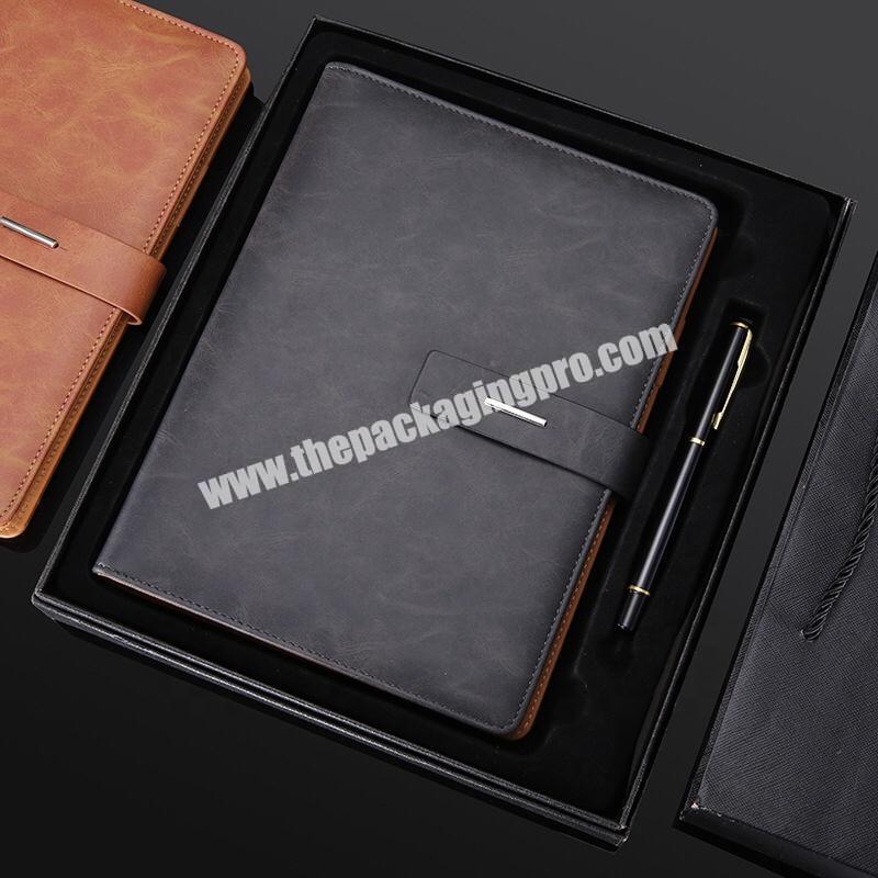 Manufacturer Premium Luxury Brown Black Faux Leather Cover Journal Business Planner Academic Diary A5 B5 Lined Custom Traveler Notebook