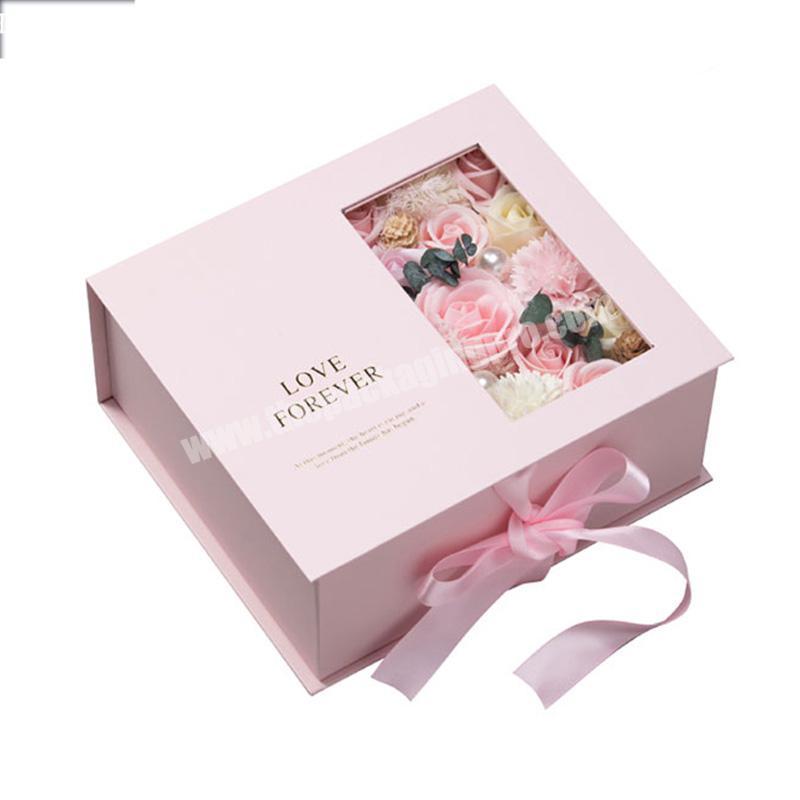 premium luxury pink  wedding birthday  flower  packaging gift box