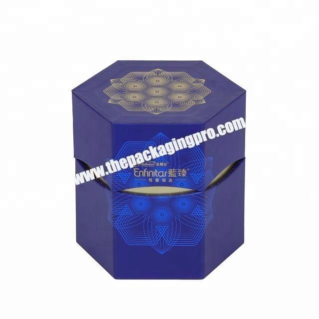 premium luxury sexangular rigid paper box cosmetic packaging