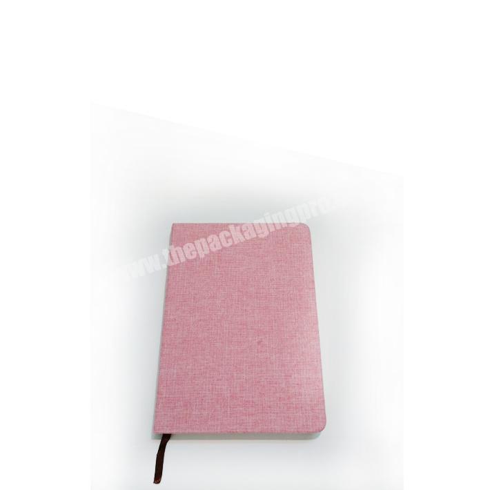 Premium Plain Office School Round Corner Linen Fabric Hardcover Notebook