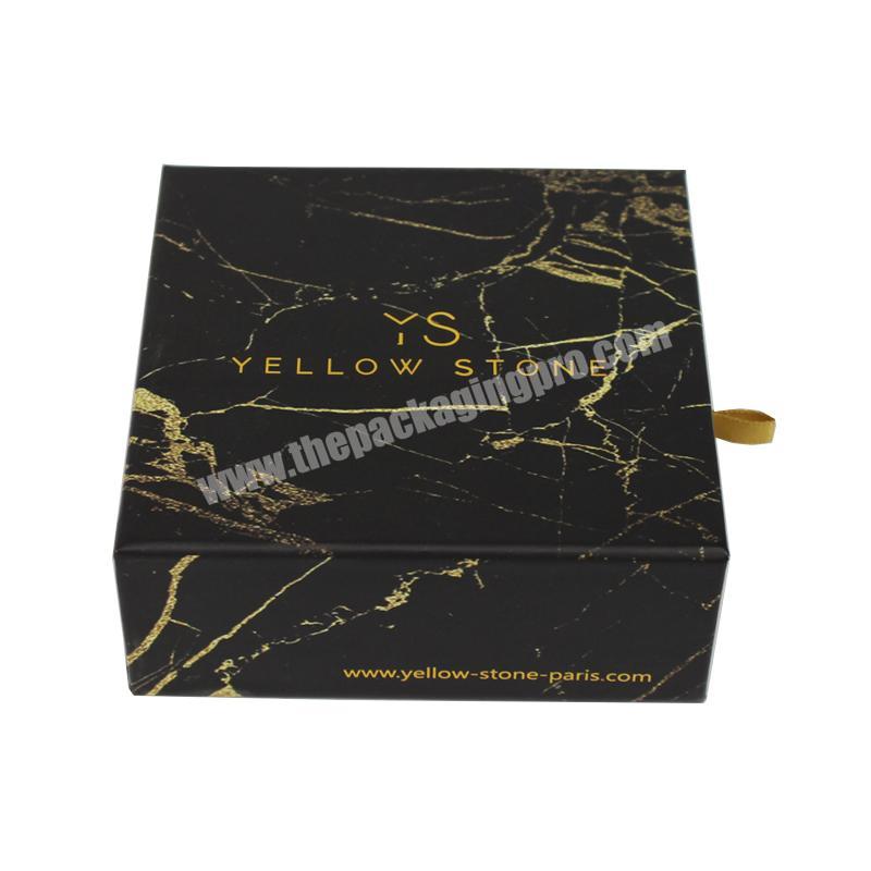 Premium Private Label Embossed Foam Filled Gift Jewelry Draw Box Set Packaging Boxes Custom Logo Handle