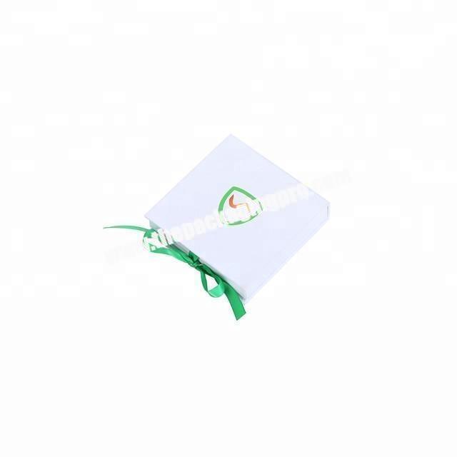 premium white small jewelry gift box with ribbon