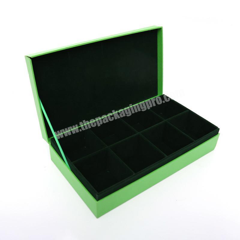 Presentation green color printing hinged craft handmade gift box folder cardboard boxes