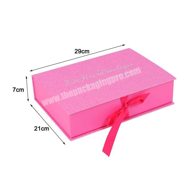 pretty glitter paper luxury hair extension packaging
