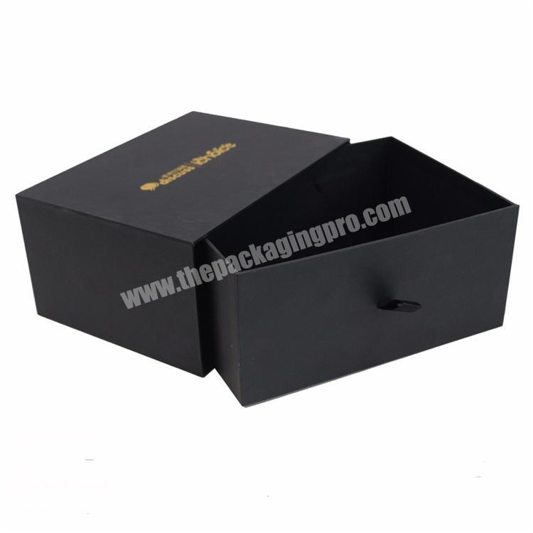 Pretty Standard Size New Custom Printed Luxury Rigid Cardboard Black Sliding Children Shoe Box With Handles