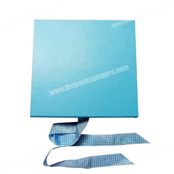 Print Blue Cardboard Hard Cover Folding Wig Hair Box Packaging with Custom Logo