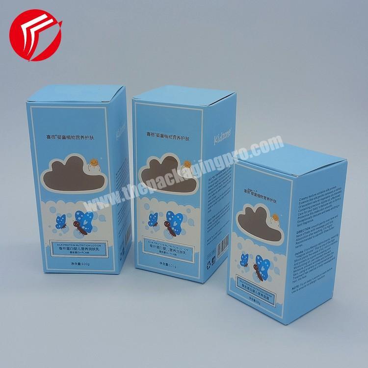 Print pack paper product cardboard box custom packaging with window long cardboard skincare packaging boxes
