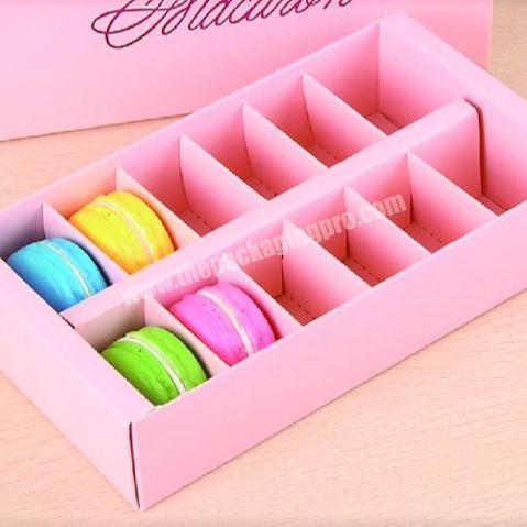 Printed card paper pink gift box for Macarons candy chocolate packaging for valentine's day