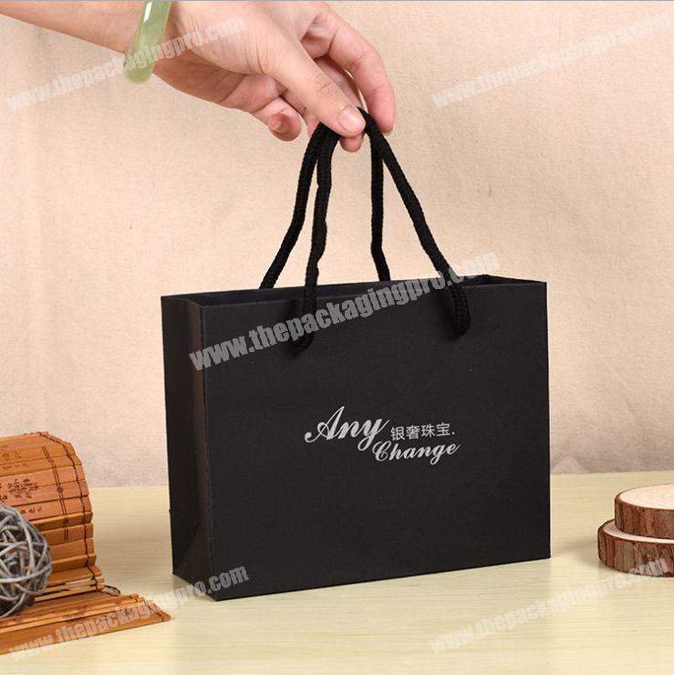 printed foil low cost luxury jewelry black paper bag