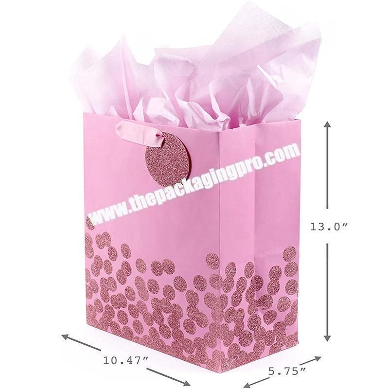 Printed kraft paper bag candy bag with handle suitable for birthday wedding and party celebration