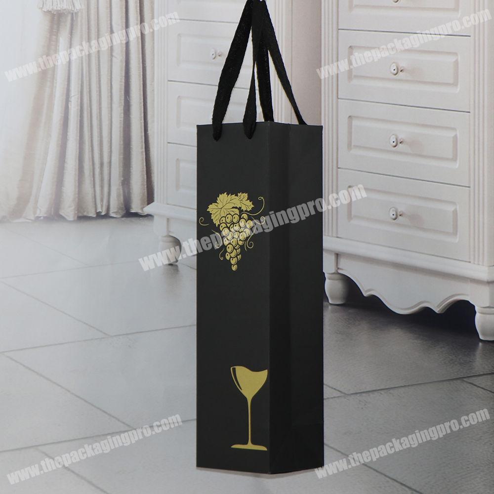Printed logo recycled wine kraft paper bag