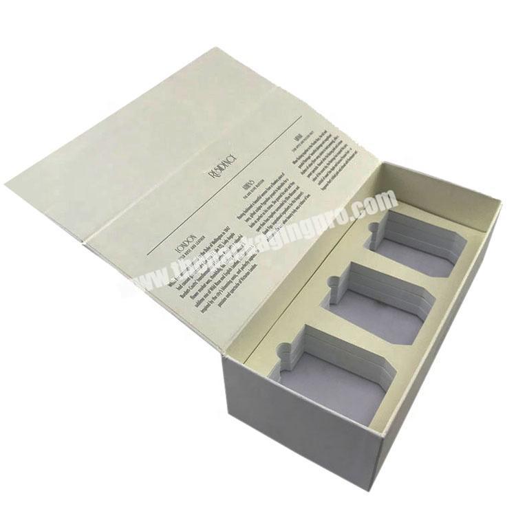 Printed rectangle magnetic flap cover 3PCS aromatherapy candle packaging box with EVA inlay