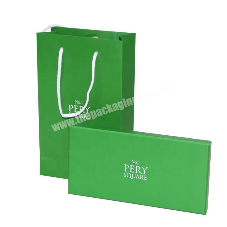printing green Matt Kraft Paper Bag With Cotton Rope Handles