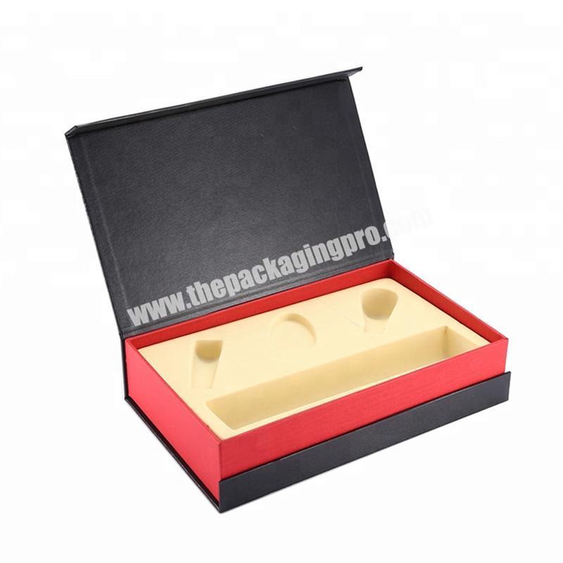 printing luxury cardboard magnetic clamshell gift box with inner foam