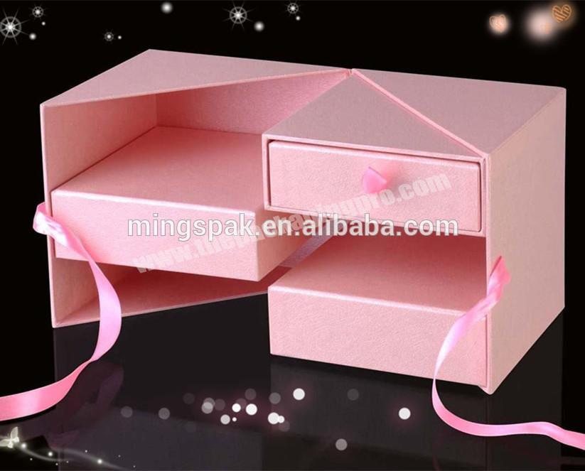 printing packaging gift box three drawer level ribbon