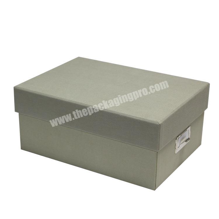 Printing rigie paper shoe box with the top of the gold foil LOGO Gift box packaging