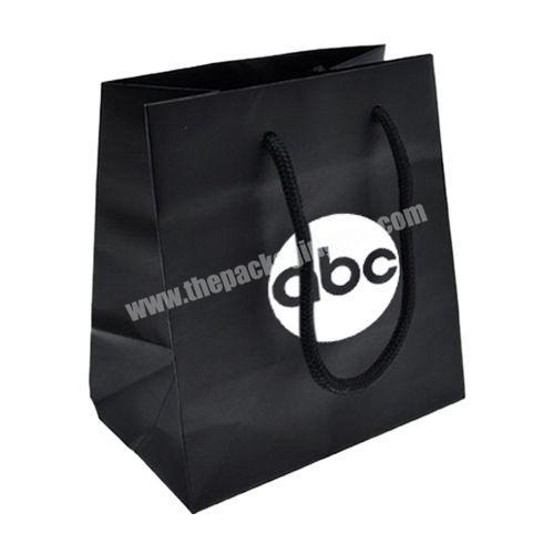 Private custom made luxury black packaging gift bags with own logo