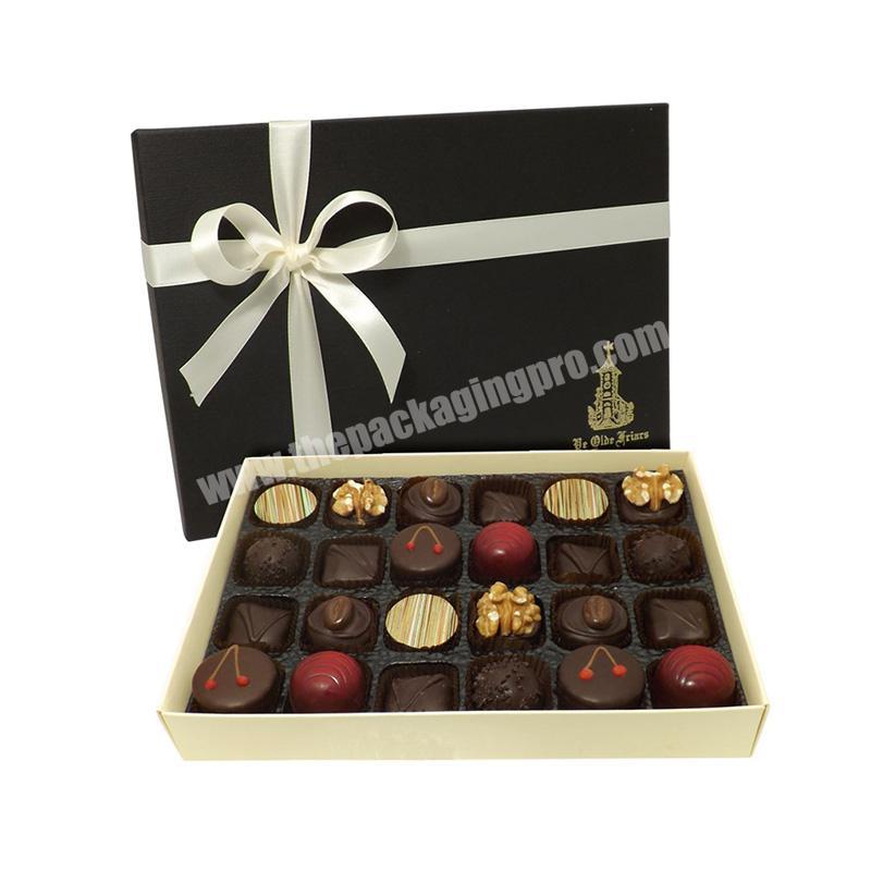 Professional black cajas para chocolates paper box packing for wedding