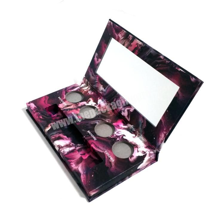Professional custom cosmetic eyeshadow pan cardboard packaging box with mirror