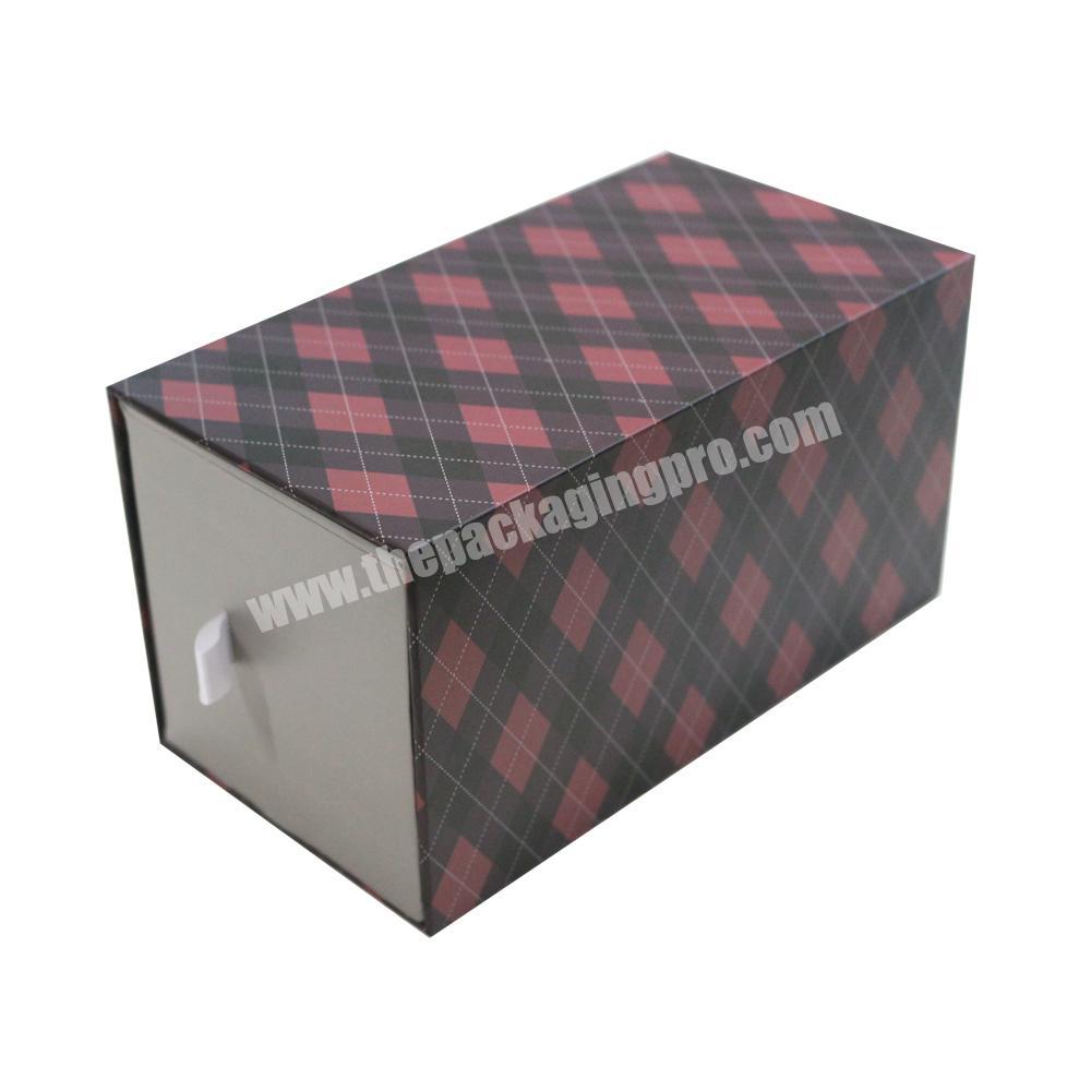 Professional custom drawer shape luxury food packaging boxes with ribbon handle