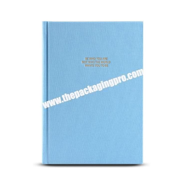 Professional Custom Thick Paper Lined Dotted Hardcover Linen Fabric Cloth Notebook Journal With Logo Silver Gold Foil Stamping