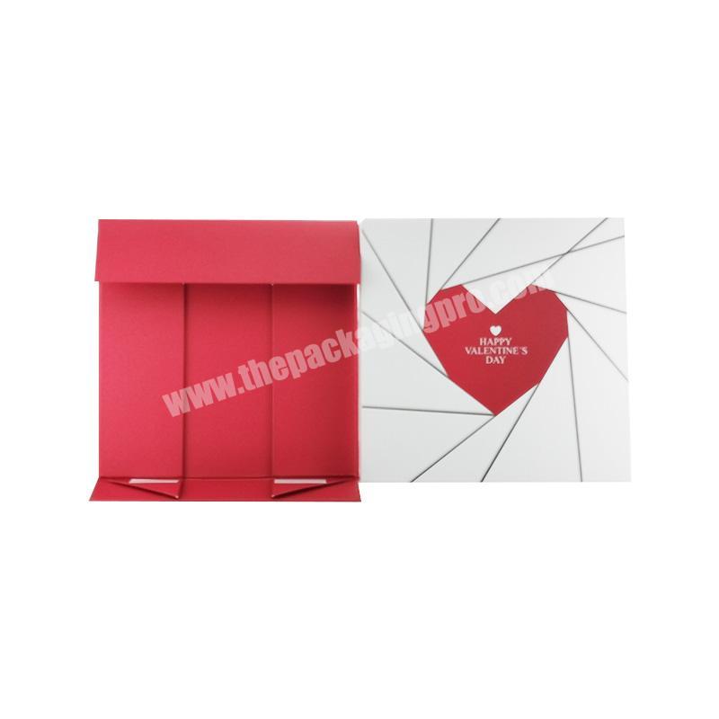 Professional custom valentine's day chocolate folding box with lid magnetic gift with box