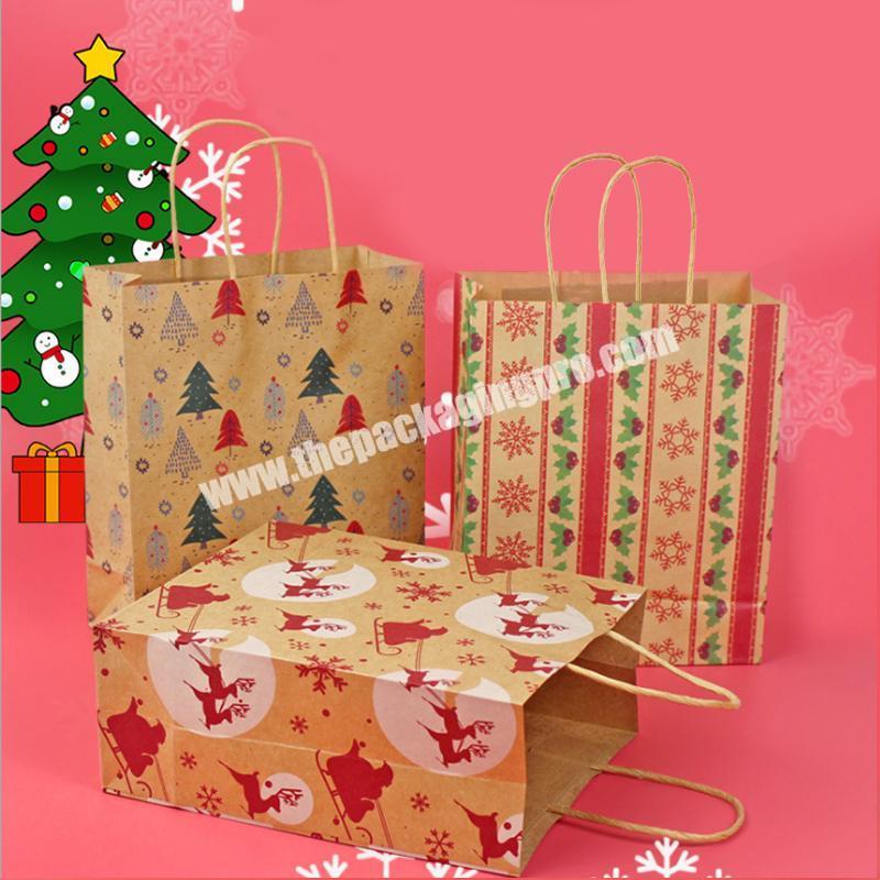 Professional different types of Coated paper bags Christmas gift bag holiday shopping bag