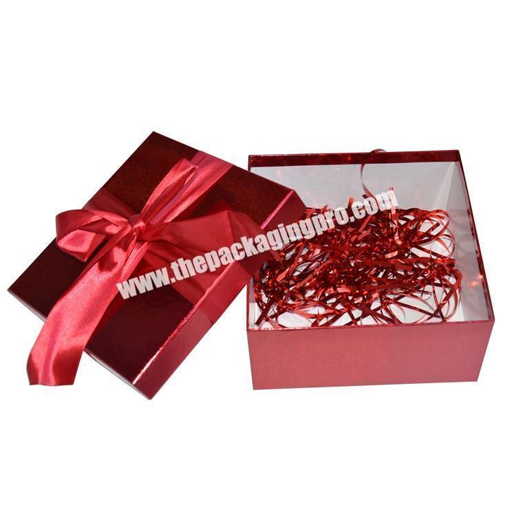 Professional factory custom with ribbon closure luxury packaging paper gift box