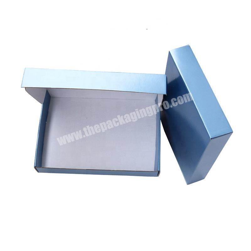 Professional Factory Personalized Blue Corrugated Mailing Box Clothing Shoes Mailer Boxes with Logo Printed